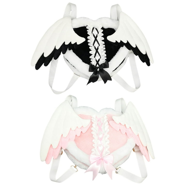 ZPAQI Animation Party Backpack Angel Wing Plush Shoulder Bag ZPAQI Animation Party Backpack Angel Wing Plush Shoulder Bag