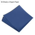 thumbnail image 3 of Uxcell Origami Paper Double Sided Sheet for Art Craft Project Beginner 50 Sheets Navy Blue 8x8 inch, 3 of 5