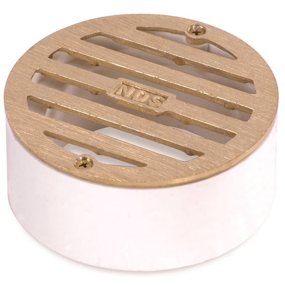 NDS 3 in. Satin Round Brass Drain Grate