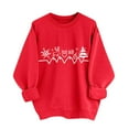 thumbnail image 5 of Sakmal Sweatshirts for Women Christmas Crew Neck Red Tops Graphic Workout Sweatshirt for Women, 5 of 5