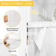 thumbnail image 3 of Home No Hooks Shower Curtain with Snap-in Liner Spring Flower Ring Leaf Wooden Barriers Gray White Plaid Shower Curtains for Bathroom, Waterproof, Easy Install, Washable 72"x96", 3 of 9
