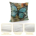 thumbnail image 4 of Nawypu Blue Butterfly Theme Throw Pillow Covers Wood Grain Cushion Pillow Case Outdoor Sofa Pillows Covers for Couch Living Room Bed Patio Furniture Indoors Home Decor, 4 of 5
