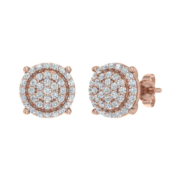 0.40 Carat Diamond Cluster Stud Earring in 10K Rose Gold