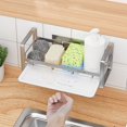 thumbnail image 3 of Waterproof Draining Rack Stainless Steel Sink Draining Rack Countertop Drying Rack with Tray Design Quick Drainage Anti-slip Punch-free Installation, 3 of 8