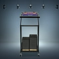 thumbnail image 5 of FETCOI Rolling Rack Mount Mixer Case Stand Studio Equipment Cart Stage Amp DJ Black 16U, 5 of 18