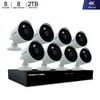 Night Owl Wired DVR with Pre-Installed 2TB Hard Drive and 8 4K Ultra HD Wired Spotlight Cameras