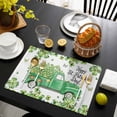 thumbnail image 3 of St. Patrick's Day Placemats Set of 4, Lucky Shamrocks Green Car Country Plants Placemats for Dining Table, Place Mats for Kitchen Tabletop, Waterproof Wipeable Dining Table Mats Set, 3 of 9
