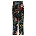 thumbnail image 6 of Dark Floral Textile Beautiful Design Winter Female Pants Flannel High Waist Women Pants Lady Warm Straight Leg Plush Trousers, 6 of 7