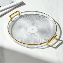 Perfume Tray Vanity Tray Modern Coffee Tray Decorative Luxury Plastic Serving Tray w/ Handles for Bathroom Vanity Bathroom Dresser Bedroom