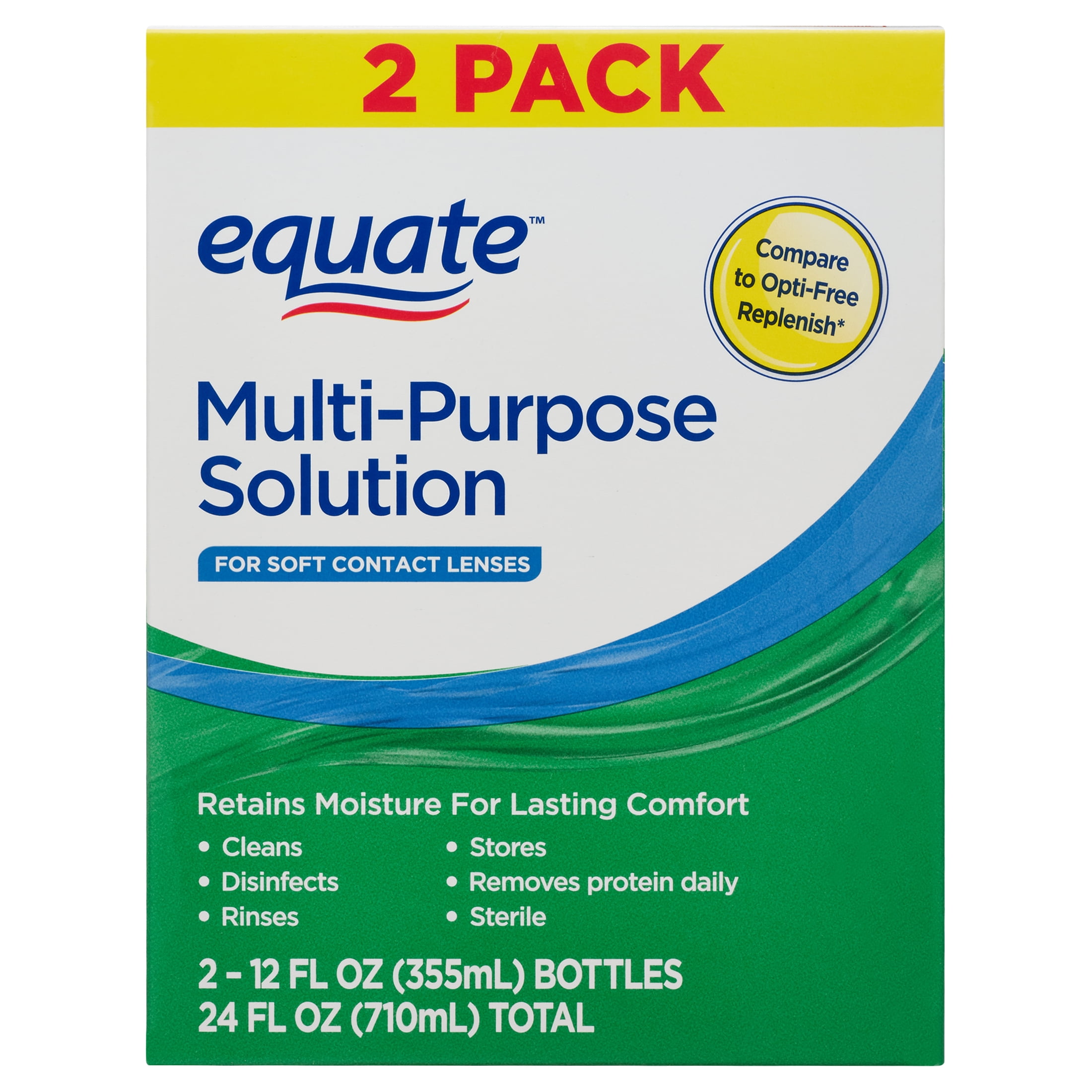 ontsnapping uit de gevangenis Lol Diagnostiseren Equate Multi-Purpose Solution Twin Pack, 12 fl oz, 2 count - Walmart.com