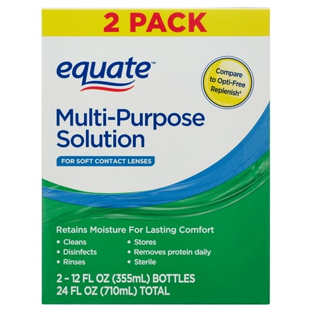Equate Multi-Purpose Solution for Soft Contact Lenses, 24 fl oz (2x12 fl oz), Compare to Opti-Free Replenish