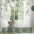 thumbnail image 5 of Spring Summer Sheer Curtains 84 Inches Long 2 Panels, Sage Green Semi Sheer Curtains Light Filtering, Eucalyptus Leaves Soft Drapes for Bedroom Living Room Dining Room Window, 52" X 84", 5 of 5