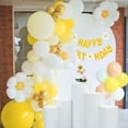 thumbnail image 4 of Daisy Party Decorations, Two Groovy Party Supplies with Happy Birthday Banner White and Yellow Daisy Balloons for Girls Birthday Baby Shower, 4 of 7