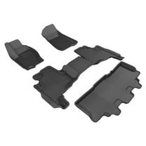 3D MAXpider Custom Fit Kagu Floor Mat (Black) for 2006-2010 Jeep Commander - 1ST Row 2ND Row 3RD Row