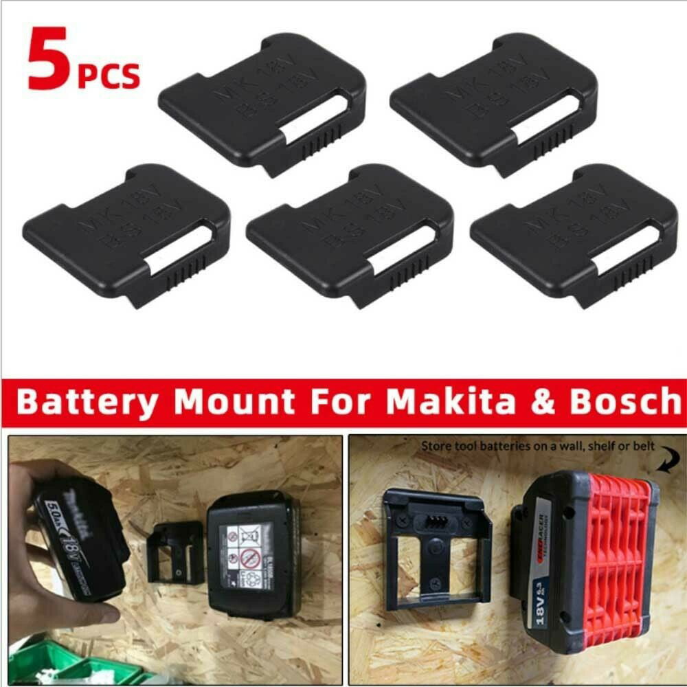 5X Battery Mounts Holder Rack Set fr MILWAUKEE M18 18V Storage Holder Rack Slots