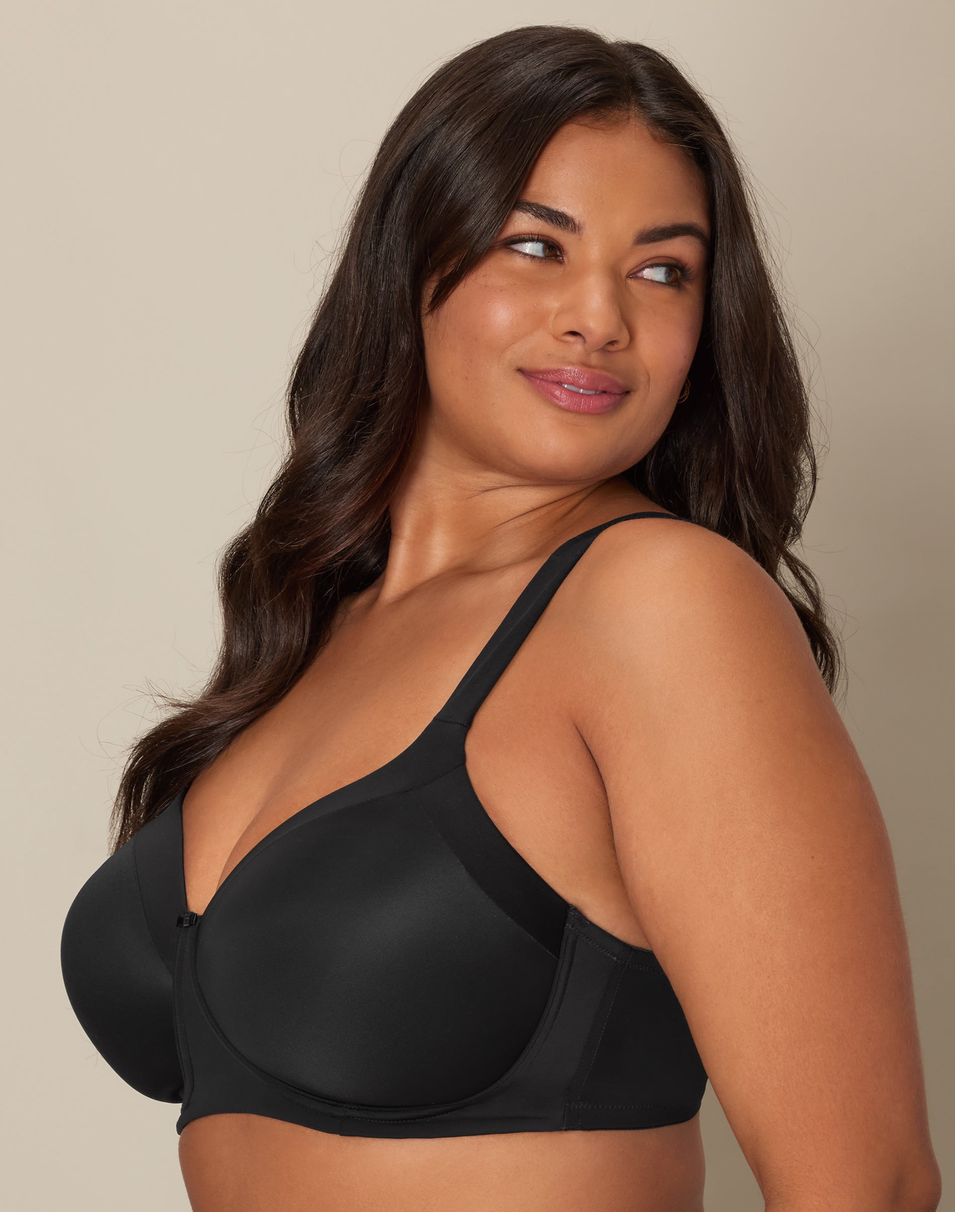 Women's Playtex US4824 Shape Lined Balconette Wirefree Bra (Black 44D)