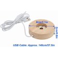thumbnail image 4 of LED Light Base, Wood Round Lighted Display Stand, USB Colorful LED Lights Display Base for Crystal Glass Art Warm Light, 4 of 8