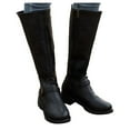 thumbnail image 1 of Bottes Hautes pour Femmes - Fermeture Éclair, Cuir Chaud, Bout Rond, Talon Confortable, Chaussures pour Femmes Modernes, 1 of 2
