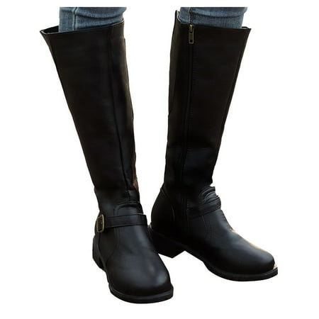 

NECHOLOGY Women s Thigh High Boots Size 12 Leather Vintage Toe Keep Boots Zipper Warm Women High Heel Boots Size 10 Black 8