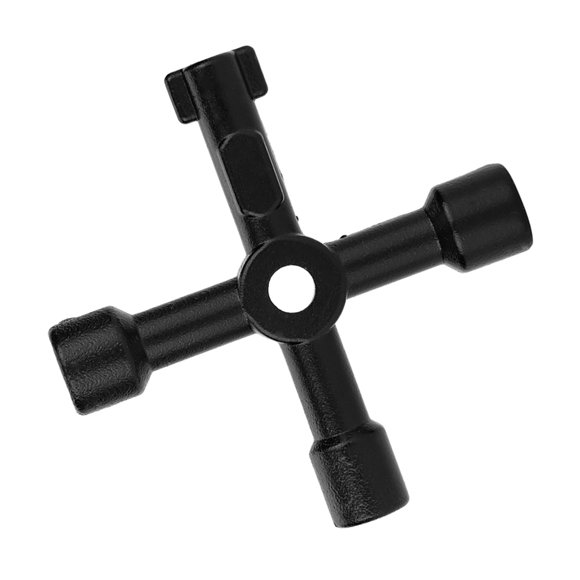 4 Way Multi, Functional Universal Cross Key, Handy Tool for Plumbers and Electricians, Sturdy Zinc Alloy, Handy Key for Gas, Water, and Electricity, Suitable for Elevator,