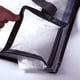 thumbnail image 4 of Bolsa de almacenamiento grande con asas, de tela impermeable blanca con cierre negro transparente, ideal para guardar ropa y lino, o para coronas navideñas., 4 of 5