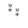 thumbnail image 2 of Delight Jewelry Silvertone Football Spinner Silvertone Antiqued Butterfly Post Earrings, 2 of 4