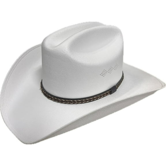 Men And Women White Western Cowboy Hat with Braided Band Classic Rodeo Style Sun Hat for Outdoor Festival Available