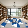 thumbnail image 2 of ODIKA 3'x5' Machine Washable Non-Slip Area Rug, Stylish Interlocking Shapes with and Grey Hues High Traffic Rug, Blue, 925564, 2 of 7