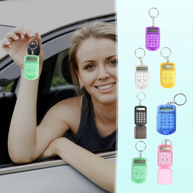 Sentmoon Cute Keychains for Backpack Calculators Desktop Mini Keychain Calculator Portable Small Digital office Calculator Pocket Keyring Electronic Calculator for Home