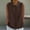 Brown women's cotton linen blouse a1, variant on Summer Women's Cotton Linen Blouse Collared Sleeveless Casual Loose Tops Chic Party Wear Vacation Fashion Shirts, Black 2XL