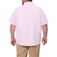 thumbnail image 3 of INSPIRE CHIC Men's Big & Tall with Chest Pocket Button Down Short Sleeve Business Shirts 4XL Pink, 3 of 5
