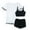 White, variant on XEGLSBU Toddler Swimsuit Girl Neon Kids Girls 3 Piece High Waisted Letter Tape Bikini Swimsuit Bathing Suit with Cover Up Black Size 6-7 Years