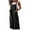 Black, variant on gakvbuo Jumpsuits For Women Summmer Dressy Wedding Women's Linen Cotton Solid Color Sleeveless Pocket Casual Wide Leg Side Button Jumpsuit