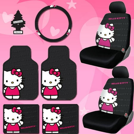 New Design Hello Kitty Core Car Seat Steering Covers Mat Set