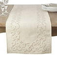 thumbnail image 2 of Fennco Styles Classic Embroidery Scroll Border Linen Blend 16 x 54 Inch Table Runner – Natural Table Cover for Wedding, Banquet, Special Events and Home Décor, 2 of 3
