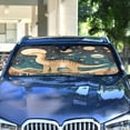 thumbnail image 4 of Yayeee Car Windshield Sun Shade Universal Fit Front Visor Protector, Dinosaur at Night, 4 of 8