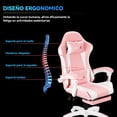 thumbnail image 4 of Silla Gamer Ergonómica Vidita GX2000 Rosa Reclinable con Reposapiés 130kg, 4 of 8
