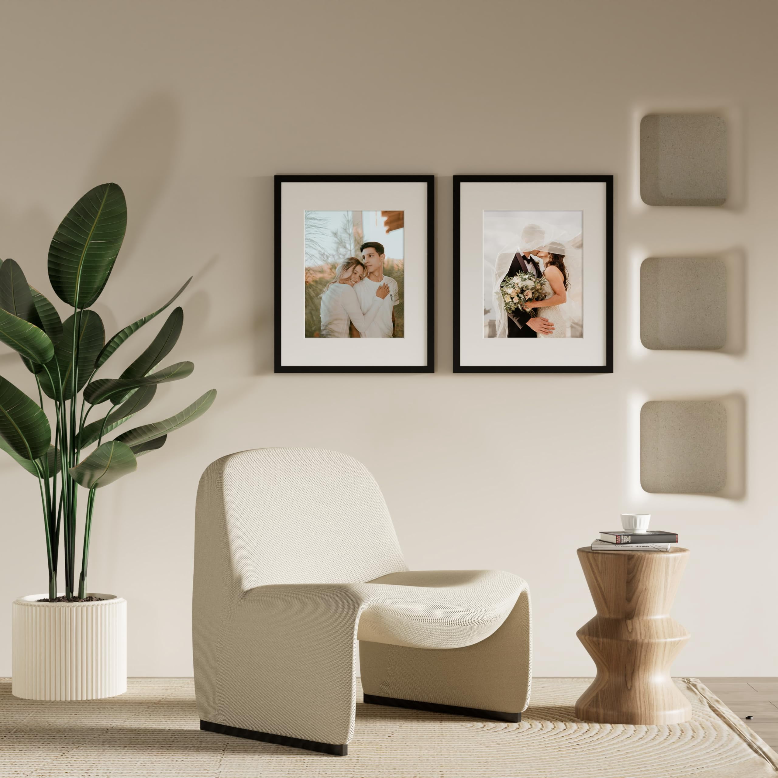 decorUhome 16x20 Picture Frame for Wall, Plexiglass, Displays Poster 11x14 with Mat or 16x20 without Mat, PVC Frame Material, Horizontal or Vertical Hanging, Black