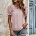 thumbnail image 4 of Cathalem T-Shirts Oversize pour Femmes Manches Courtes Graphiques Tee de Vacances, Rose L, 4 of 5