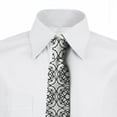 thumbnail image 2 of Abstract Necktie, Monotone Inspired Line Art, Dress Tie, 3.7", Charcoal Grey and White, by Ambesonne, 2 of 3
