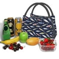 thumbnail image 3 of Yiaed Sardine Print Lunch box lunch bag Portable Insulated Lunch Box for Women Men Cooler Tote Bag with Front Pocket for Work Picnic Travel, 3 of 6