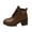 Brown, variant on Wensltd Womens Boots Chunky Heel Round Toe Booties Side Zipper Wide Width Fall Winter Dress Shoes