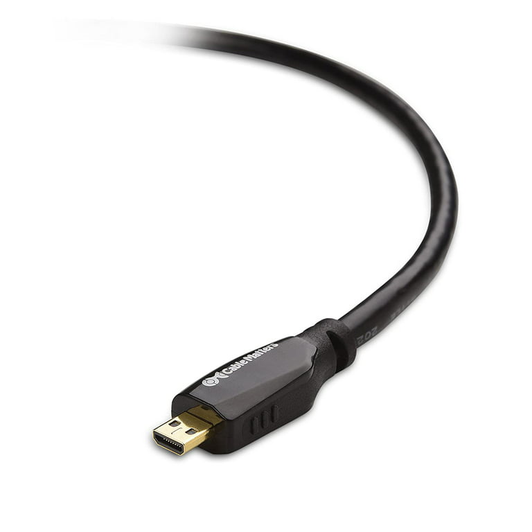 Cable Matters High Speed HDMI to Micro HDMI Cable 15 ft (Micro HDMI to HDMI) 4K Resolution Ready