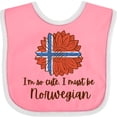 thumbnail image 3 of Inktastic I'm So Cute, I Must Be Norwegian Sunflower Boys or Girls Baby Bib, 3 of 4