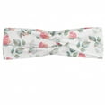 thumbnail image 1 of Floral Headband, Rose Petals Blossoms Romantic Plants Wedding Love Hazy Watercolor Print, Elastic and Soft Women's Bandana for Sports and Everyday Use, Grey Red Coconut, by Ambesonne, 1 of 3
