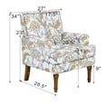 thumbnail image 4 of Silla de acento, Sillón floral, Decoración de cabeza de uñas, Rojo y blanco, Patas de madera maciza, Muebles de granja, 4 of 5