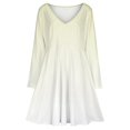 thumbnail image 3 of Aesthetic 0yster White And White Gradient Long Sleeve Dresses For Women Vintage Elegant Party Dress Oversized V-neck Dress S-8XL, 3 of 7