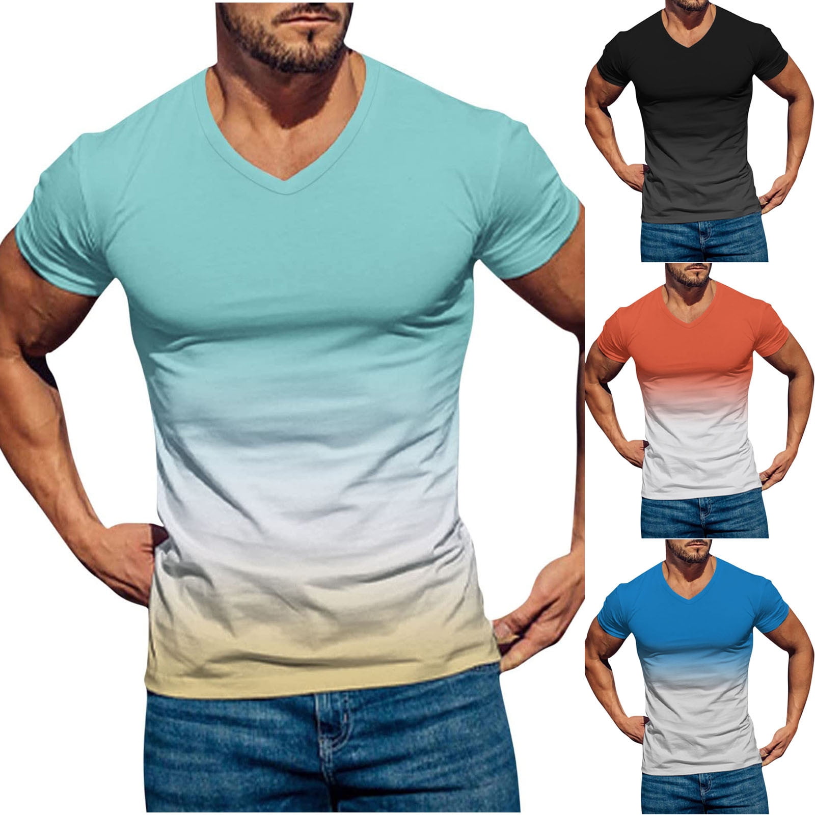 symoid Mens Shirts Graphic Tees Big and Tall VNeck Casual Value