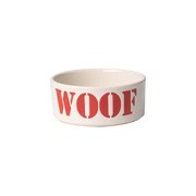 pet rageous 3.5 cup seaside stencil woof bowl, 6, natural/red
