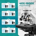 thumbnail image 2 of Sinher XSP-104 Science Lab Compound Monocular Microscopes 40x-1600x for Adults，Compound with Microscope Slides, Microscope Kit for Home School Lab, 2 of 8